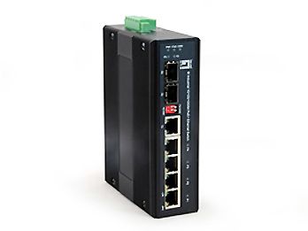 Switch priemyselný IES-0610 4-porty Gigabit (4xPoE) + 1xSFP + 1xCOMBO , -40 až + 75C , 48VDC L1