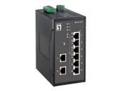 Switch priemyselný na DIN lištu IES-0852 8-port 10/100 Mbps (4xPoE) -40 až + 75C WebSmart L1