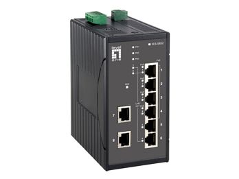 Switch priemyselný na DIN lištu IES-0852 8-port 10/100 Mbps (4xPoE) -40 až + 75C WebSmart L1