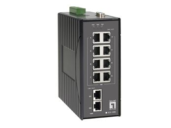 Switch priemyselný na DIN lištu IES-1080 8-port 10/100 Mbps + 2xGigabit -40 až + 75C Managed L1