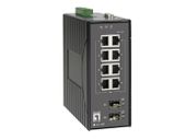 Switch priemyselný na DIN lištu IES-1081 8-port 10/100 Mbps + 2xSFP -40 až + 75C Managed L1